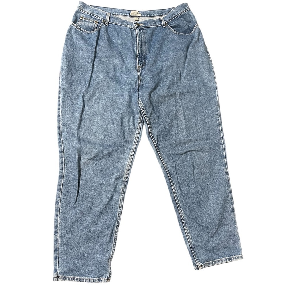 LL Bean Jeans Women 20 W Regular Original Fit / Relaxed Blue Denim